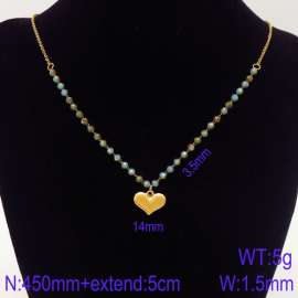 Stainless Steel Stone & Crystal Necklace