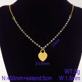 Stainless Steel Stone & Crystal Necklace