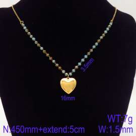 Stainless Steel Stone & Crystal Necklace