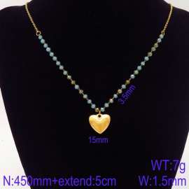 Stainless Steel Stone & Crystal Necklace