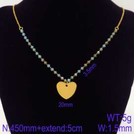 Stainless Steel Stone & Crystal Necklace