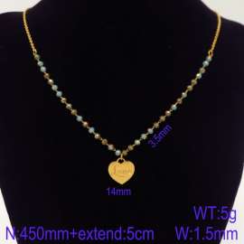 Stainless Steel Stone & Crystal Necklace