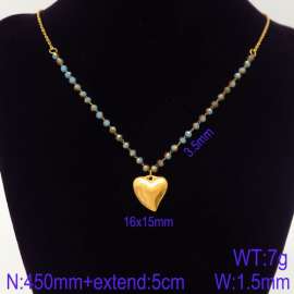 Stainless Steel Stone & Crystal Necklace