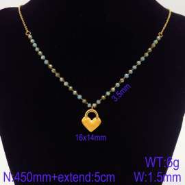 Stainless Steel Stone & Crystal Necklace