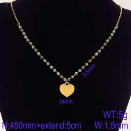 Stainless Steel Stone & Crystal Necklace
