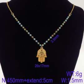 Stainless Steel Stone & Crystal Necklace