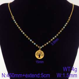 Stainless Steel Stone & Crystal Necklace
