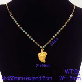 Stainless Steel Stone & Crystal Necklace