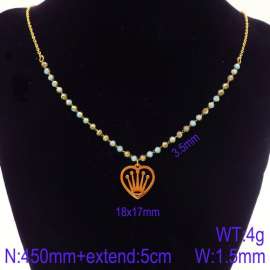 Stainless Steel Stone & Crystal Necklace