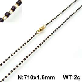 Stainless Steel Stone & Crystal Necklace