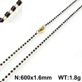 Stainless Steel Stone & Crystal Necklace