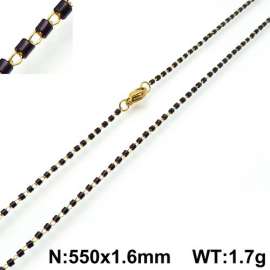Stainless Steel Stone & Crystal Necklace