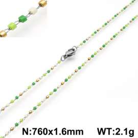 Stainless Steel Stone & Crystal Necklace