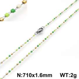 Stainless Steel Stone & Crystal Necklace