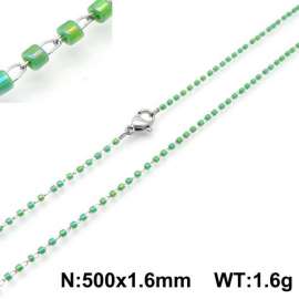 Stainless Steel Stone & Crystal Necklace