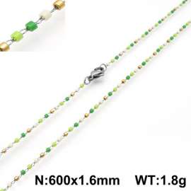 Stainless Steel Stone & Crystal Necklace