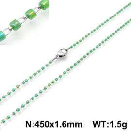 Stainless Steel Stone & Crystal Necklace