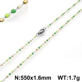Stainless Steel Stone & Crystal Necklace