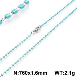 Stainless Steel Stone & Crystal Necklace
