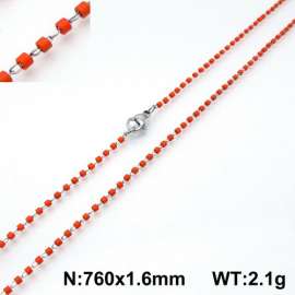 Stainless Steel Stone & Crystal Necklace