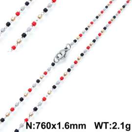Stainless Steel Stone & Crystal Necklace