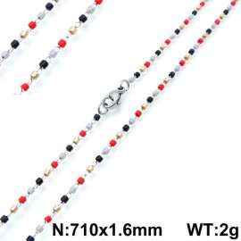 Stainless Steel Stone & Crystal Necklace