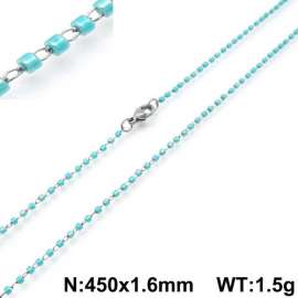 Stainless Steel Stone & Crystal Necklace