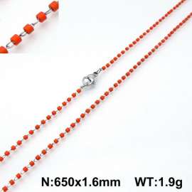 Stainless Steel Stone & Crystal Necklace