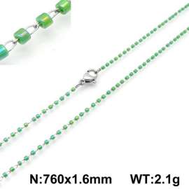 Stainless Steel Stone & Crystal Necklace