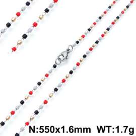 Stainless Steel Stone & Crystal Necklace