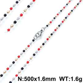 Stainless Steel Stone & Crystal Necklace