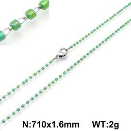 Stainless Steel Stone & Crystal Necklace