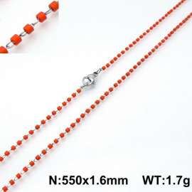 Stainless Steel Stone & Crystal Necklace
