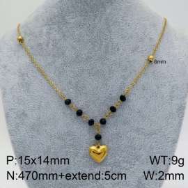 Stainless Steel Stone & Crystal Necklace