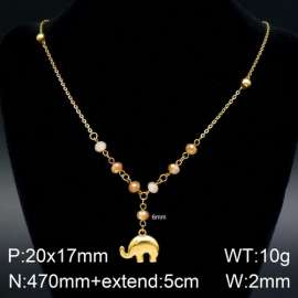 Stainless Steel Stone & Crystal Necklace