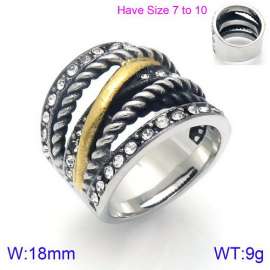 Stainless Steel Stone&Crystal Ring