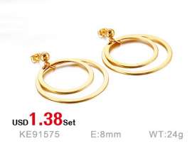 Simple fashion gold color Circle earrings for women