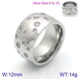 Stainless Steel Stone&Crystal Ring