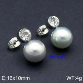 SS Shell Pearl Earrings