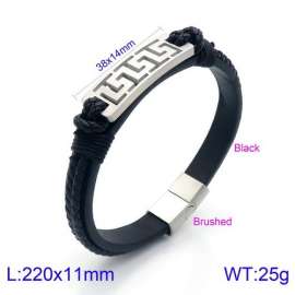 Stainless Steel Leather Bracelet