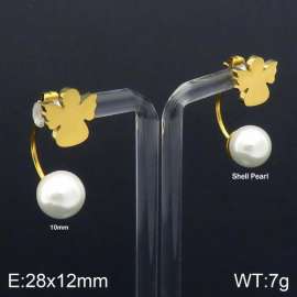 SS Shell Pearl Earrings