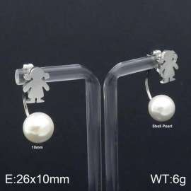 SS Shell Pearl Earrings