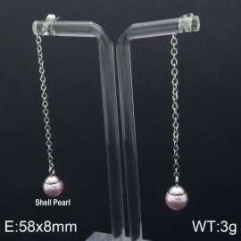 SS Shell Pearl Earrings