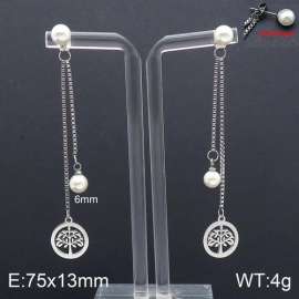 SS Shell Pearl Earrings