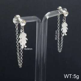 Stainless Steel Stone&Crystal Earring