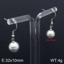 SS Shell Pearl Earrings