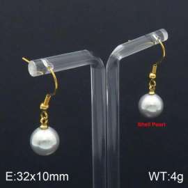 SS Shell Pearl Earrings