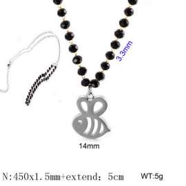 Stainless Steel Stone & Crystal Necklace