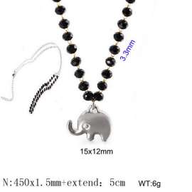 Stainless Steel Stone & Crystal Necklace