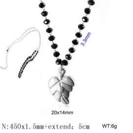 Stainless Steel Stone & Crystal Necklace